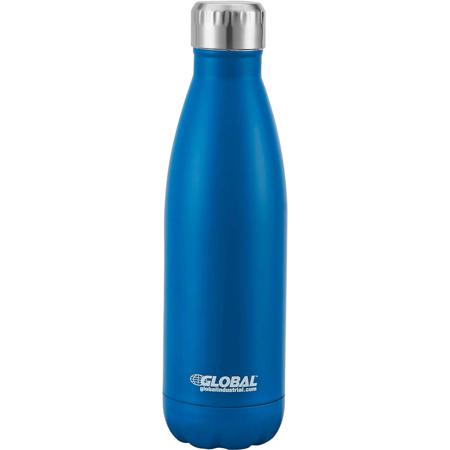 Global Industrial Double Wall Stainless Water Bottle Blue 17 Oz - 24 Case