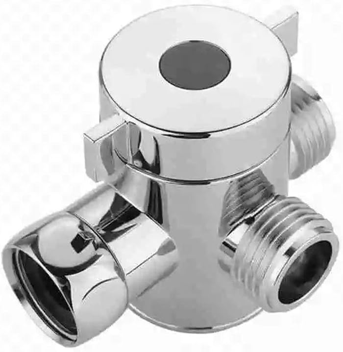 Multifunctional Shower Faucet Water Divider 1/2 Inch Three Way T-Adapter Valve for Toilet Bidet Diverter