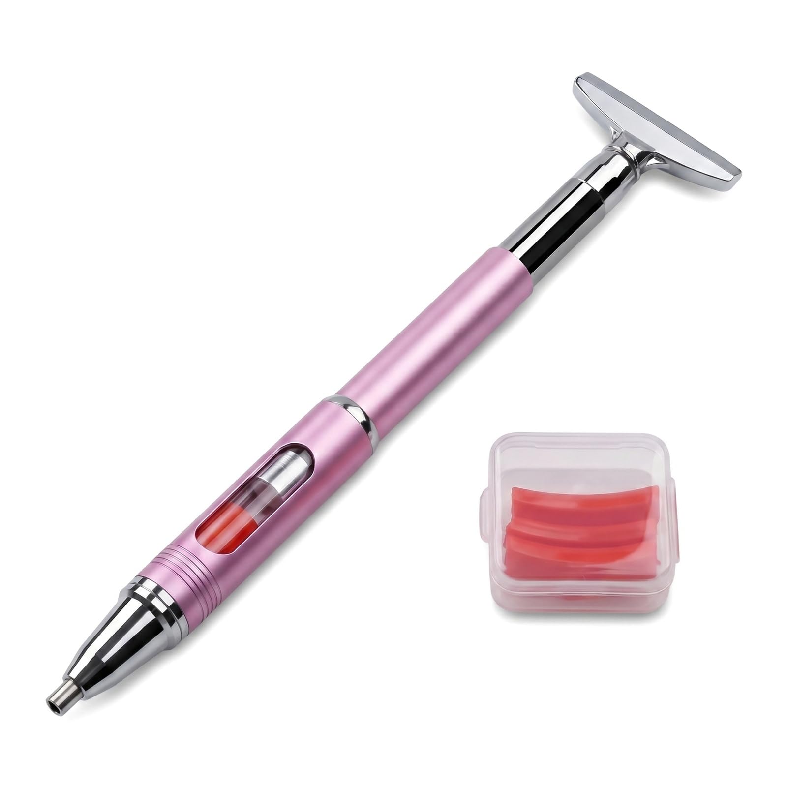 Diamond Art Pens with Refillable Wax, Professional Painting Pen Set with Metal Correction Plate, Self-Stick Drill Pen Accessories for DIY Craft Art Painting - Purple