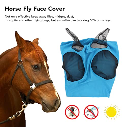 Capa de cabeça de cavalo de malha, resistente ao desgaste, proteção UV, capa elástica respirável par