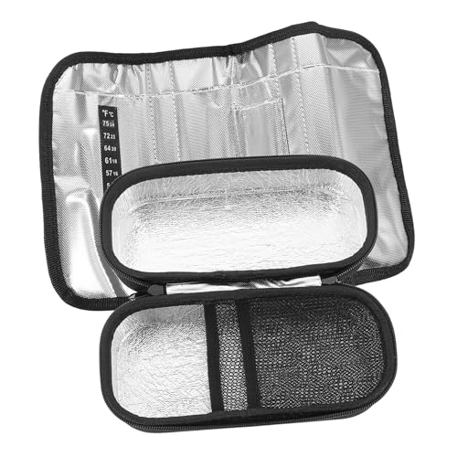 NOLITOY Eva Refrigerated Box Bags Portable Cooler Kit Pouch Organizer Bottle Duffle Holder Machine Pen Carry Liquids Therapy Pill Case Utility Theft Waterproof Oxford Cloth Black