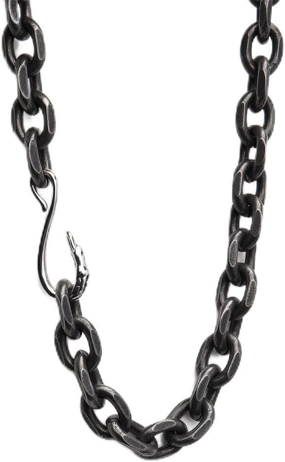 Amazon | [silver KYASYA]太幅 いぶし 燻 太角チェーン イーグル