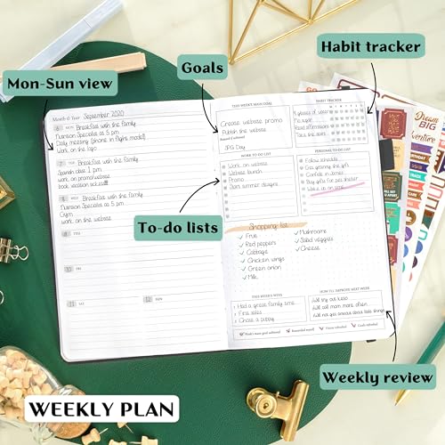 Image of Legend Planner Undated, Weekly & Daily Goal Journal, A5 Black