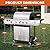 R.W.FLAME 4-Burner Propane Gas Griddle Grill Combo with Porcelain-Enameled Cast Iron Grates & Griddle, 42,000 BTU,561 sq.in. BBQ Grill with Side Burner for Patio Garden Barbecue Camping, Silver