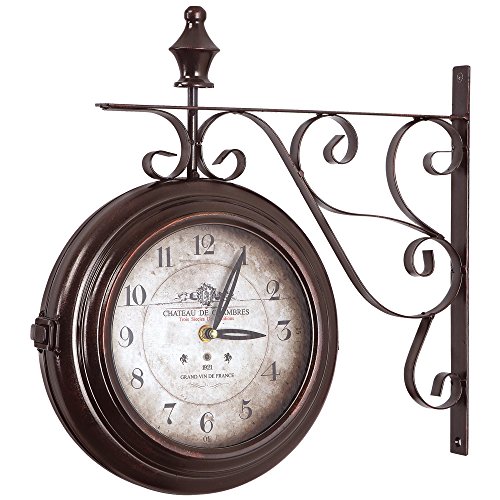 Yosemite Home Decor Double Sided Iron Wall Clock, Multicolor - Image 5