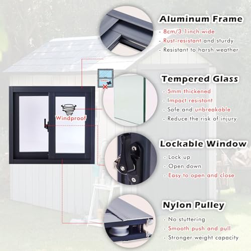 Ventana para cobertizo pequeña de cristal templado 37x14 para baño o taller 4