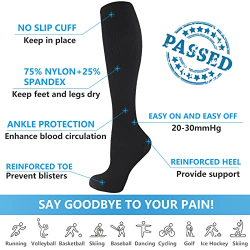 Image of Bropite Compression Socks for Women & Men Circulation-Compression Socks 20-30 mmhg-Best for Running,Medical,Nurse,Travel., 08 -Assorted 05, Large-X-Large