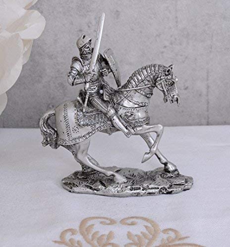 Ritter Mittelalter Reiterfigur Pferd Ritterrüstung Zinnfigur Sammelfigur rf003 Palazzo Exclusiv