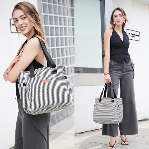 Bolsa Tote de Lona Resistente para Mujer con Múltiples Bolsillos miniatura 2