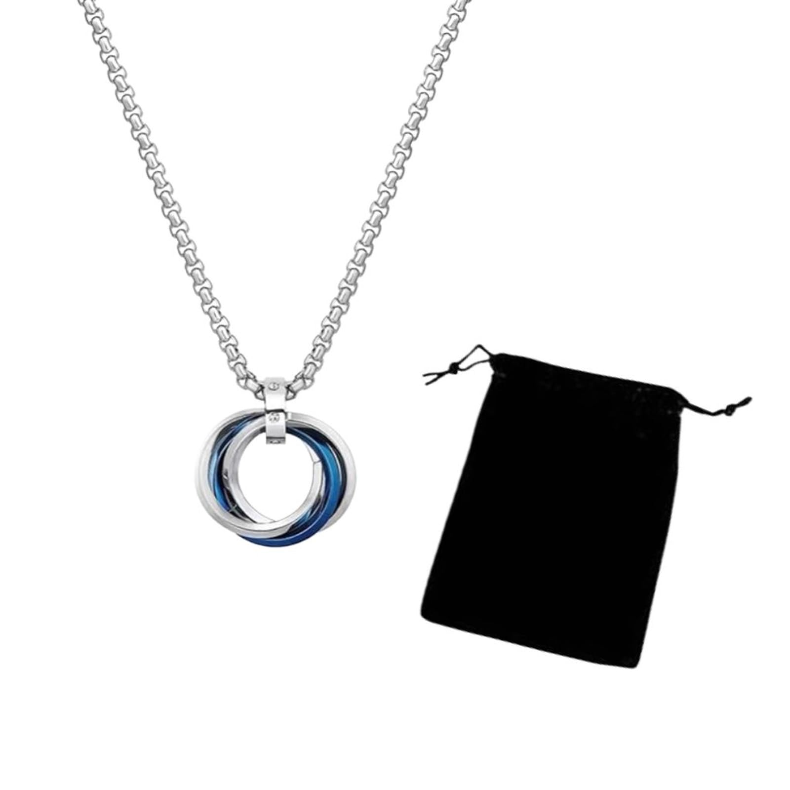 Pendant for Men, Silver Chain for Man, Fashion Necklace for Mens, Stylish Chain for Men with Storage Pouch, Adjustable Necklace for Special Occasions, Man Accessories Stylish Locket for Man-image-32
