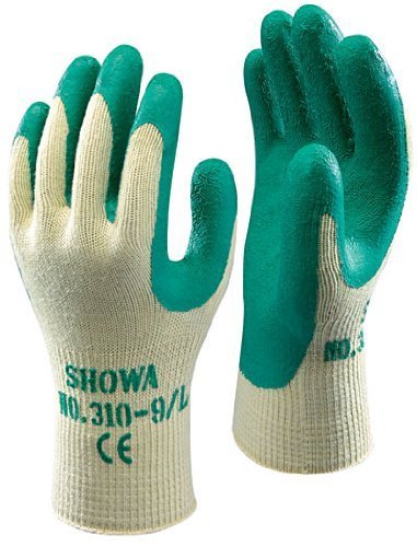 Showa 310 Gants de jardinage Vert Grip travail et taille 9/L – Lot de 10 paires