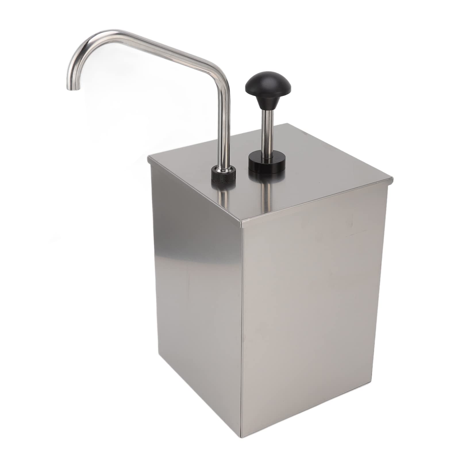 Fdit Dispenser per Sciroppi da 4 Litri con Pompa a Pressione Manuale, Dispenser per Salse in Acciaio Inox 304 per Uso Alimentare e Contenitore Rimovibile per Ketchup, Maionese,