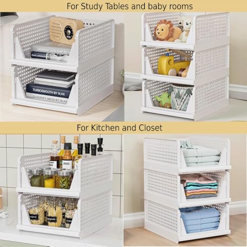 ECOVARA 4 Pack Foldable Closet Organizer – Multifunctional Heavy-Duty Plastic Wardrobe Storage Organiser Box, Space-Saving Drawer Organizer – Bathroom, Kitchen Laundry Room Wardrobe Storage - Image 5