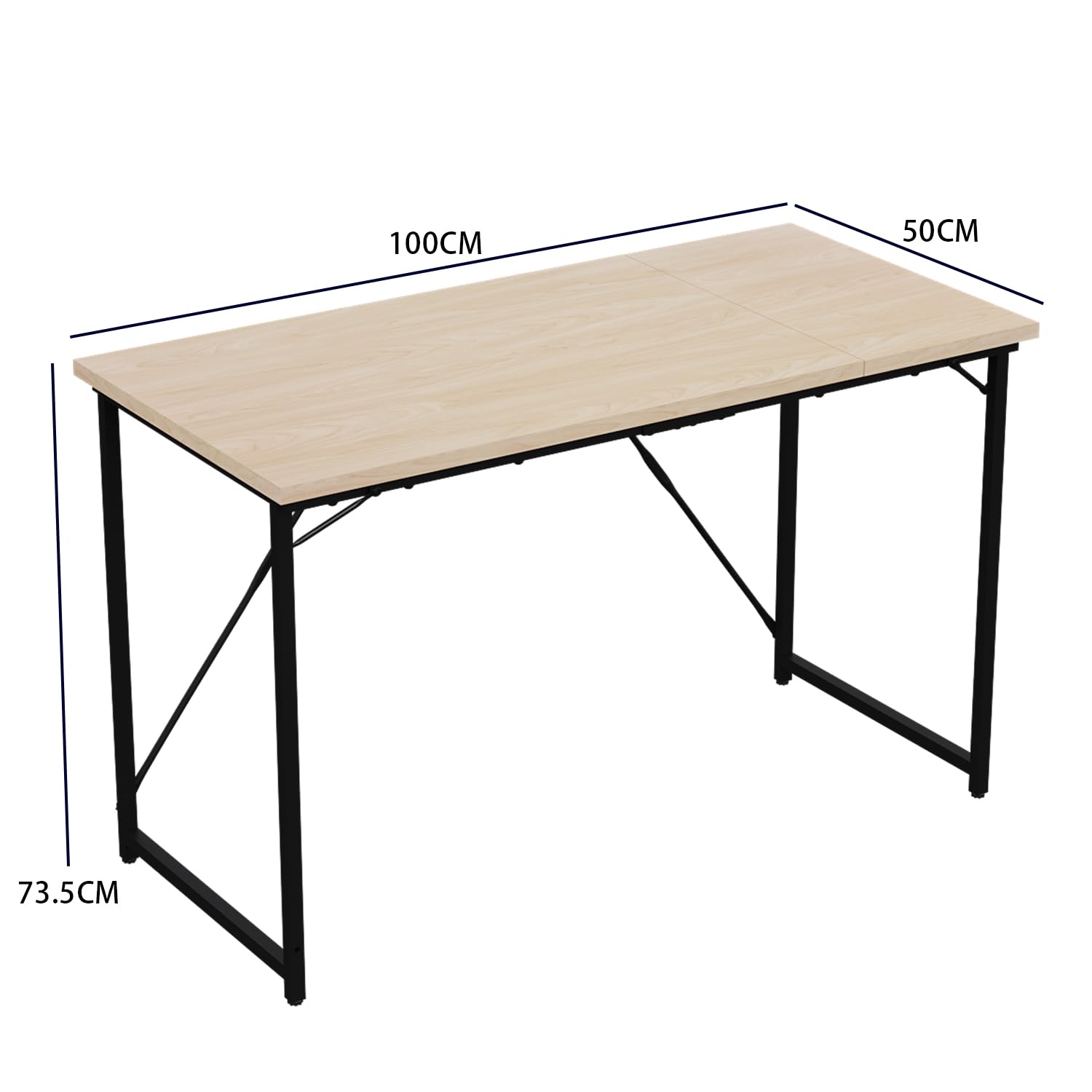 Devoko Piccola scrivania per computer, 100 x 50 x 75 cm, scrivania per ufficio, computer portatile, design industriale, tavolo da ufficio, beige