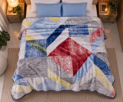 Image of ABRAZO Dreamy Wrap Mink Blanket for Double Bed | 570 GSM 3 Kg Single Ply | Ultra Soft Warm Blanket for Winter & AC Room | Quilt /Comforter /Dohar | 220 x 240 Cm