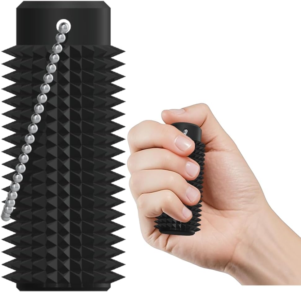 Little Ouchies Fidget – Pocket-Sized Stim Keychain with Spiky Grippie Design, Anxiety & Stress Relief Sensory Toy for Adults, Unique Gifts for Friends & Family (Black)