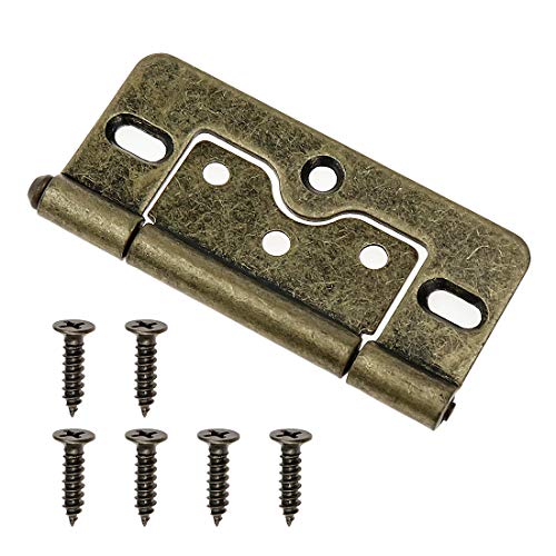 Lc Lictop 3 Inches Non-Mortise Door Hinges Antique Bronze Butterfly Door Hinges 2Pcs #TOP1