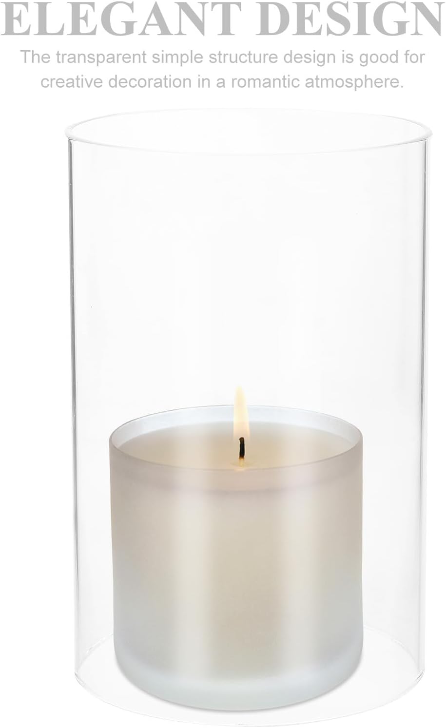 Windproof Clear Glass Cylinder Candle Holder 3 Pack Open Ended Candle Tube Shades 2.36 Inch Diameter 5.9 Inch Height for Home Decor and Romantic Atmosphere - Image 7