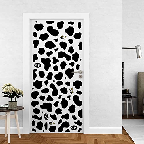 600Pcs Cow Print Stickers, Self-Adhesive Wall Decals Vinyl Print, Black Waterproof Animal Stickers For Cow Themed Bathroom, Nursery, Bedroom And Living Room Wall Decor #TOP6