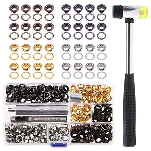 Rustark 200 Sets 5/16" 8mm Thickened Grommet Eyelets Assortment Kit