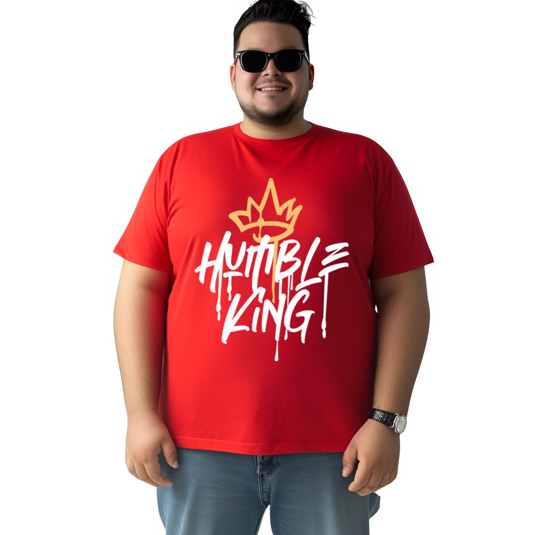 toodlegram 100% Pure Cotton Plus Size T Shirt for Men- Regular Fit - Half Sleeve Roundneck Stylish Tshirt - Graphic Printed Humble King - Size - (2XL to 10XL)-picture-31