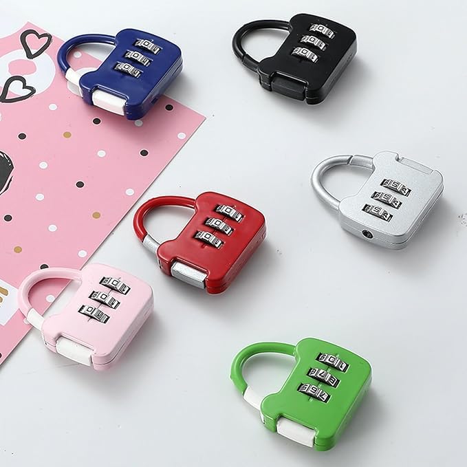 Image of QUIRA 3-Digit Combination Padlock, Security Lock, Resettable Code for Gym Lockers and Luggage