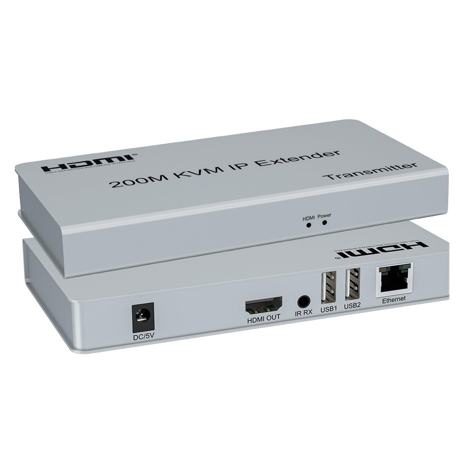 200M HDMI KVM Extender Over IP RJ45 cat5e/6 1080P HDMI USB KVM Ethernet Extender one to Many by Network Switch for PC DVR(with US Plug)-image-30