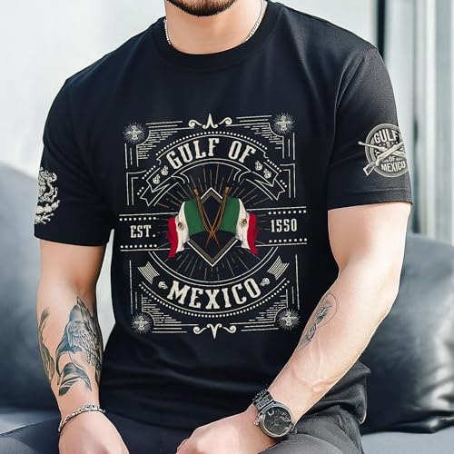 Gulf of Mexico T Shirt with Mexican Flag, Mexico Shirts, Political Tshirts, Patriotic Shirts 73