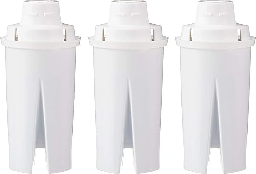 Amazon Basics Replacement Water Filters for Pitchers, Compatible with Brita, 3-Pack