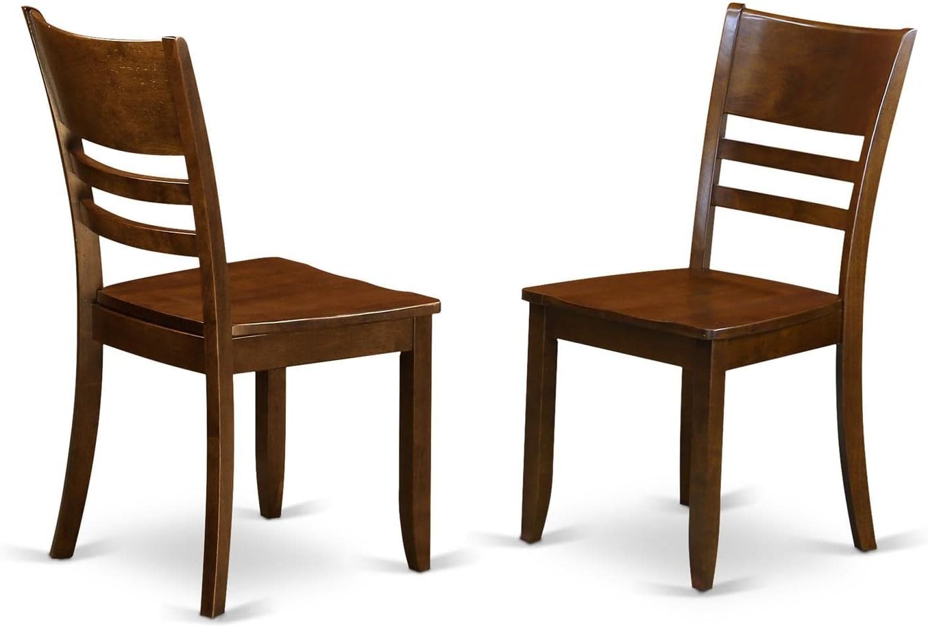 East West Furniture DLLY3-ESP-W 3 Piece Dining Table Set for Small Spaces Contains a Round Dining Room Table with Dropleaf and 2 Wooden Seat Chairs, 42x42 Inch, Espresso