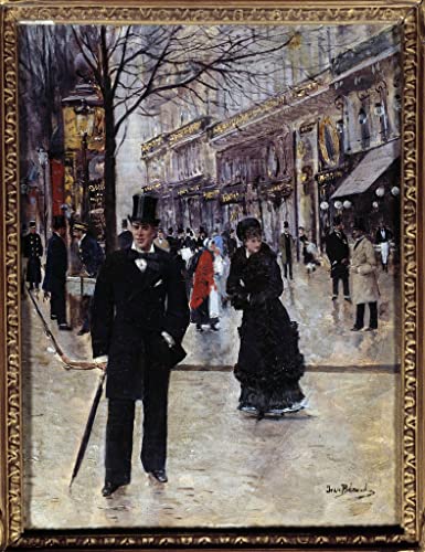 Cuadro de lienzo clásico del bulevar parisino de Jean Beraud, pintura decorativa 60x90cm