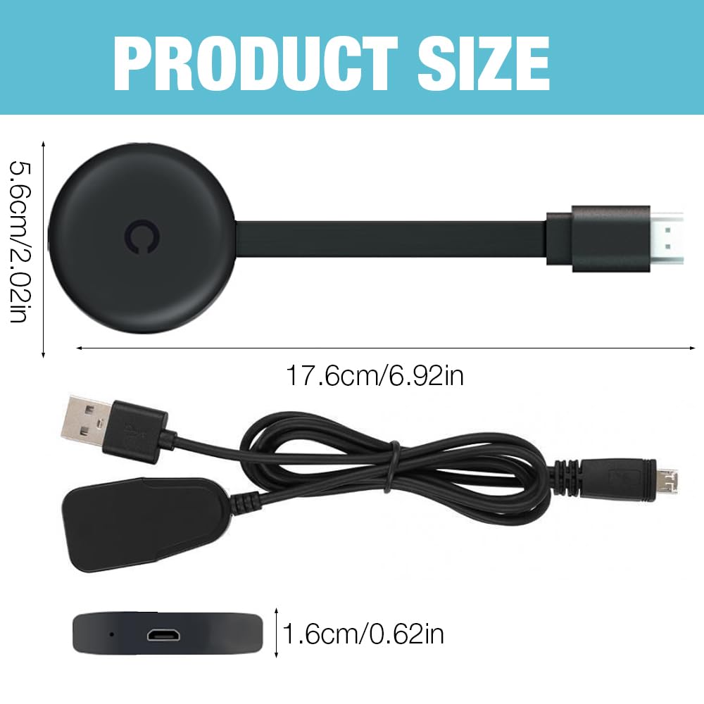 Adattatore Wireless Mimoqk Per Streaming TV 1080P – Plug-and-Play Per Smartphone, Tablet E Laptop, Mirroring Touch