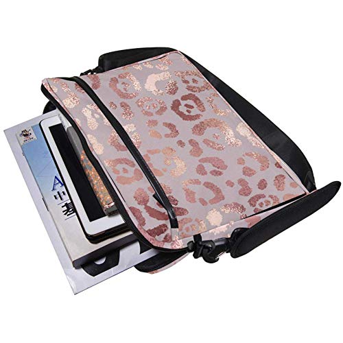 Maletín bandolera oro rosa con diseño de piel de leopardo multicolor 5