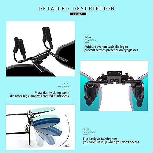 Image of Flip-Up Clip-On Polarized Sunglasses, UV Protection