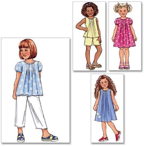 Miniatura 6 de BUTTERICK PATTERNS B4176 Camisa, vestido, pantalones cortos y pantalones para niñas/niñas, talla 2-3-4-5