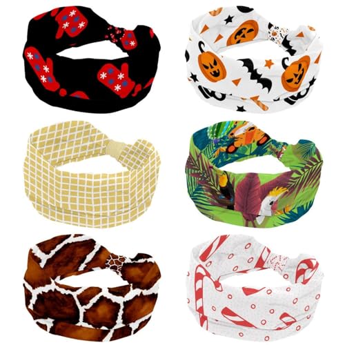 Lot de 6 bandeaux élastiques antidérapants femme motif Tour Eiffel Paris pour sport et yoga