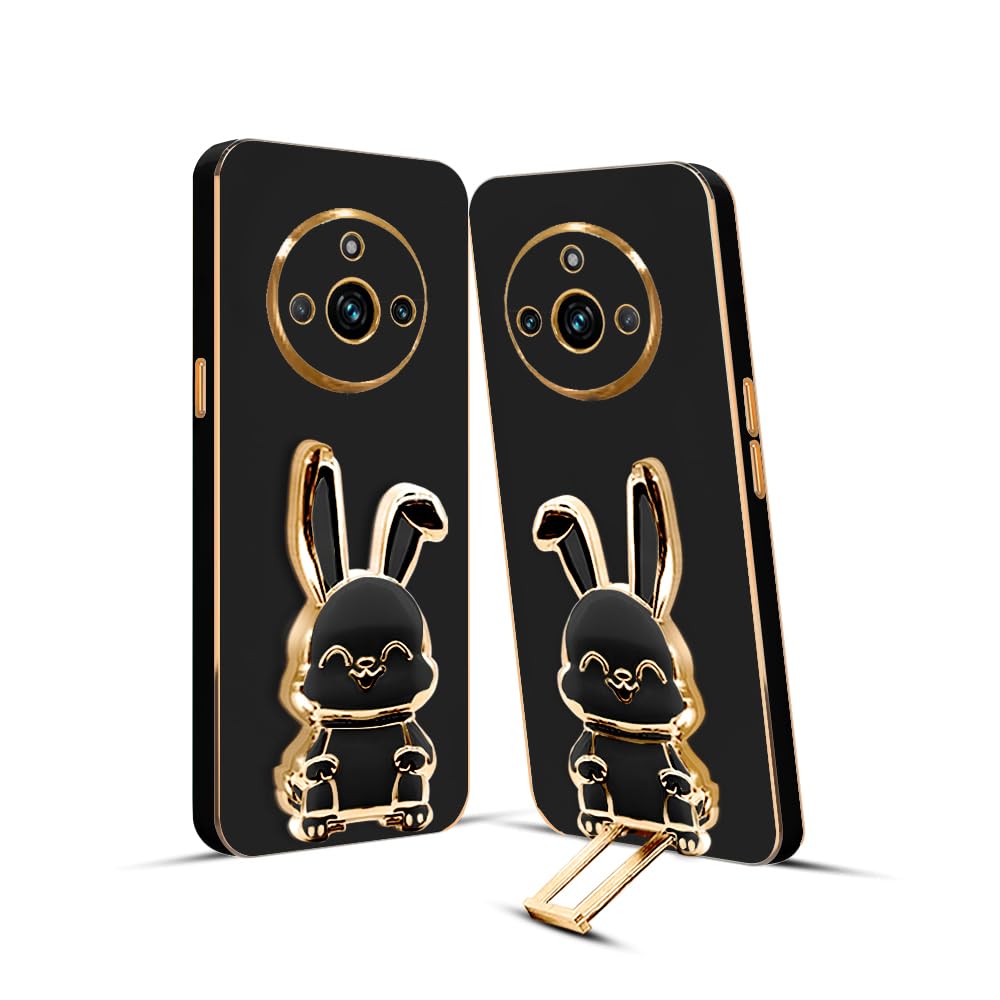 KARWAN®️ 3D Bunny with Folding Stand Back Cover Case Compatible for Realme 11 Pro Plus | Slim electroplated case | Stand case | Soft TPU | Space Astro Theme | Camera Protection-Black (B0CGNTX6P6) Amazon Price History, Amazon Price Tracker