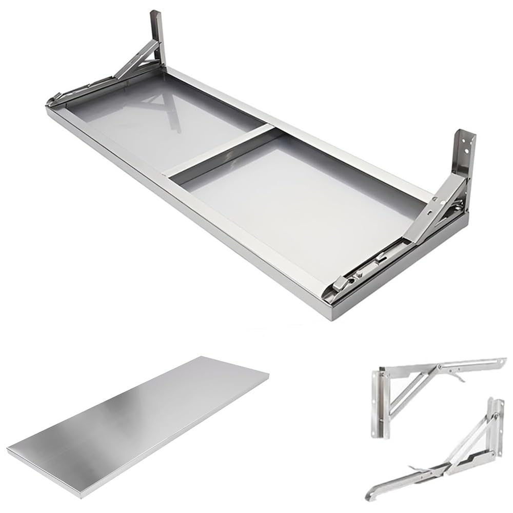 Tavolo pieghevole in acciaio inox per cucina commerciale e ristorante, 70 x 20 cm, per lavanderia, salvaspazio, ideale per la preparazione di cibo e cibo
