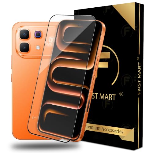 Image of FIRST MART Tempered Glass for Infinix Note 60 Pro, 9H Full-Glue Screen Protector, 3D Edge-to-Edge, HD Clear, Oleophobic, Case-Friendly, Black, Pack of 1
