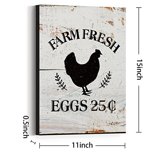 Country Farmhouse Wall Art Canvas-Farm Fresh Eggs Retro Style Canvas Prints Framed Wall Art For Home Bedroom Kitchen Dining Room Wall Décor #TOP1