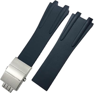 TOPBD Convex Silicone Rubber Watch Strap 26mm Fit for Athens Ulysse Nardin Watchband Folding Buckle Men Sports Waterproof Bracelets