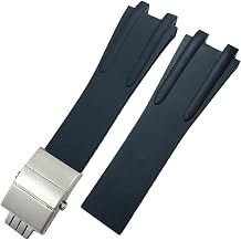 TOPBD Convex Silicone Rubber Watch Strap 26mm Fit for Athens Ulysse Nardin Watchband Folding Buckle Men Sports Waterproof Bracelets