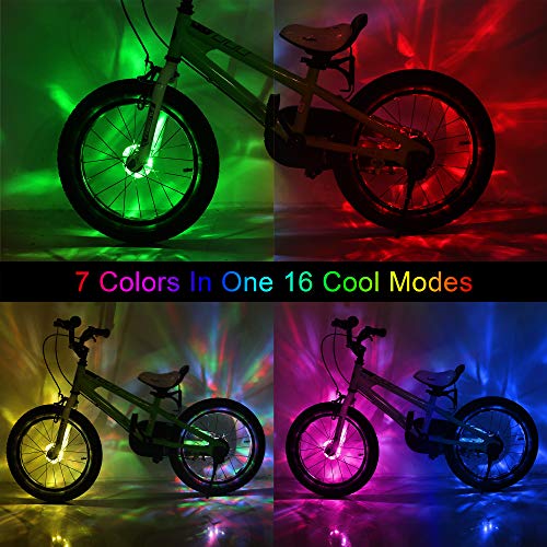 Daway Rechargeable Bike Wheel Lights - A16 Cool Led Kids Bicycle Spoke Lights, 2 Tire Pack, Safety Hub Accessories For Boys Girls Adults, Waterproof, Super Bright, Fun Cycling Gifts #TOP1