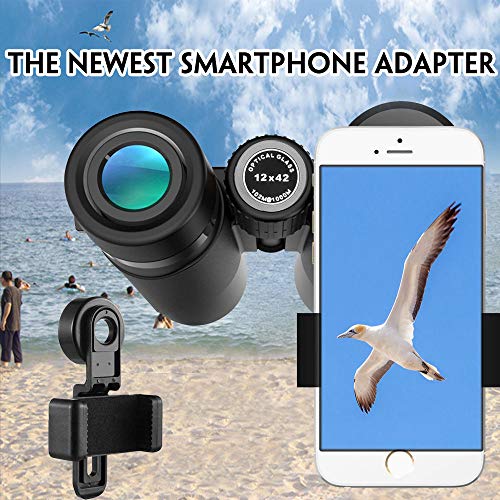 Compact Binoculars for Adults - High Power 12x42 Roof Prism Binocular with Low Light Night Vision,Waterproof Fogproof Binoculars for Bird Watching,Travel,Hunting,Wildlife,Concert - Thumbnail 3