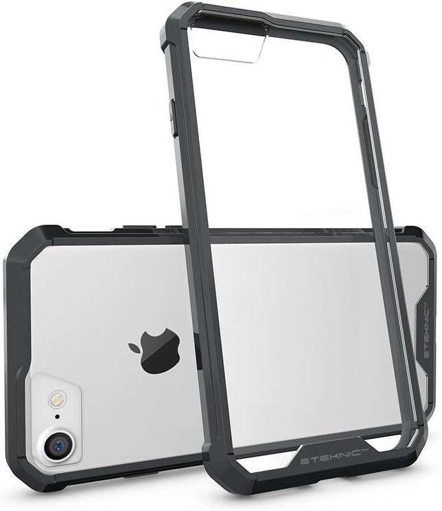 iPhone 7 Case, eTEKNIC [Exo - Protect] Clear Shockproof Cover Bumper Transparent Air Bumper Technology for iPhone 7 [Black]