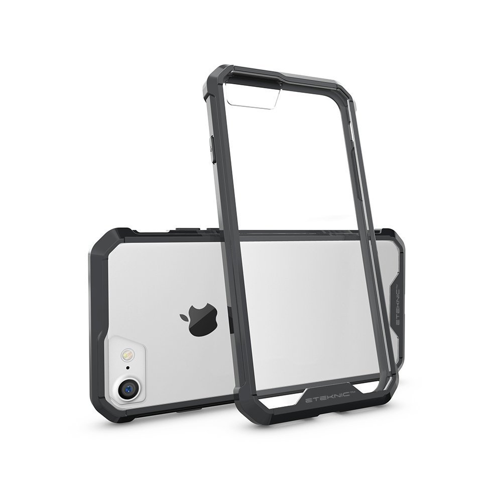 iPhone 7 Case, eTEKNIC [Exo - Protect] Clear Shockproof Cover Bumper Transparent Air Bumper Technology for iPhone 7 [Black]