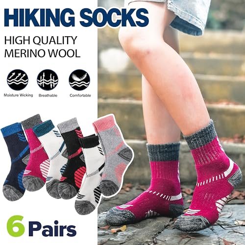 ANTSANG Kids Toddlers Boys Girls Merino Wool Hiking Athletic Thermal Warm Winter Socks2