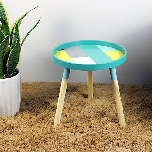 Table d'appoint mini table basse ronde en bois massif meubles de maison salon
