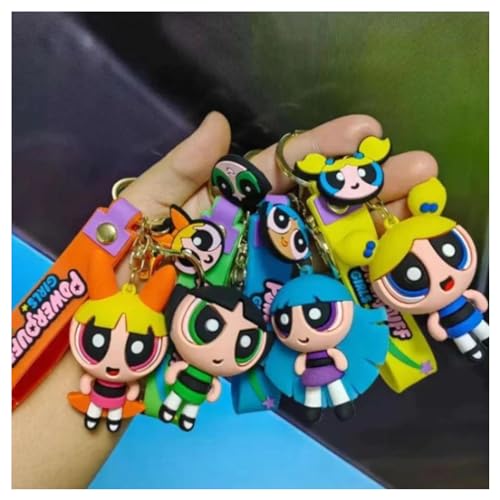 Image of MALKIN 4 Pc Power Puff Girls Keychain | 90's Kids Gifts | Cute Keychains for Girls and Women