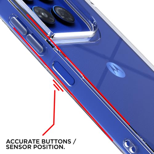 Image of Outlouders Back Cover for Motorola Moto G37 5G Clear Transparent PC + TPU Bumper Case with Raised Edges for Shockproof Protection (Transparent)